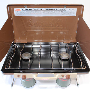 【点火・燃焼確認済】 美品 コールマン（Coleman） パワーハウスLPツーバーナー 4010051715 バターナッツ
