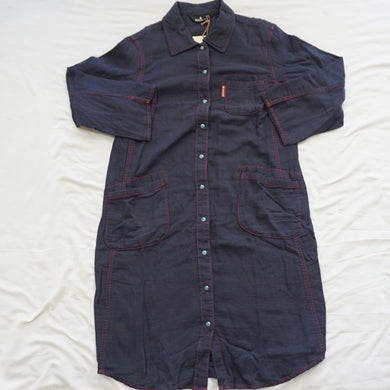 美品 スノーピーク（snowpeak） シャツワンピース SH-W00704NV ワンピース 古着 ネイビー レディース サイズ/L  [6/25値下げ]
