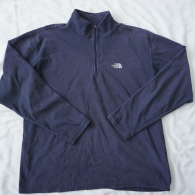 ザ・ノースフェイス（THE NORTH FACE） TKA100 ハーフジップフリース 古着 Tシャツ・カットソー ネイビー メンズ サイズ/M　アンダーシャツ [5/18値下げ]