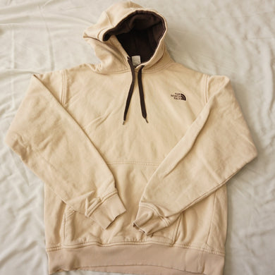 ザ・ノースフェイス（THE NORTH FACE） ロゴ刺繍　裏起毛パーカー 古着 スウェット・パーカー クリーム メンズ サイズ/XL