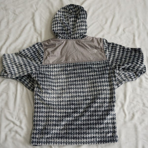 美品 ザ・ノースフェイス（THE NORTH FACE） ダイヤ総柄パーカー フルジップパーカー　フリースブルゾン 古着 レディース サイズ/GILRL’S L
