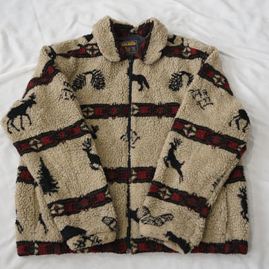 ウールリッチ（WOOLRICH） ボア総柄ジャケット 古着 ブルゾン レディース サイズ/XL