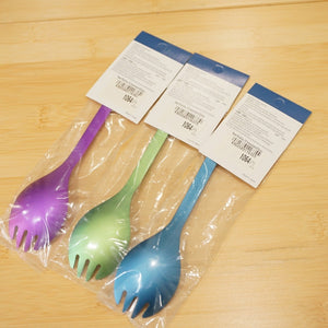 未使用 スノーピーク（snow peak） TITANIUM SPORK3色セット SCT-004BL/PR/GR テーブルウェア  チタン先割れスプーン 海外限定色 ブルー/パープル/グリーン [送料無料]