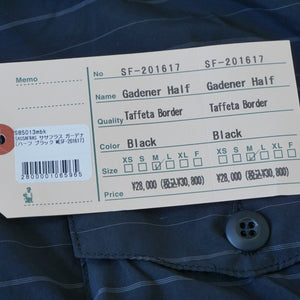未使用 
 ガーデナーハーフ SF-201617 ササフラス(SASSAFRAS)  Taffeta Border シャツ・ブラウス
 ブラック メンズ