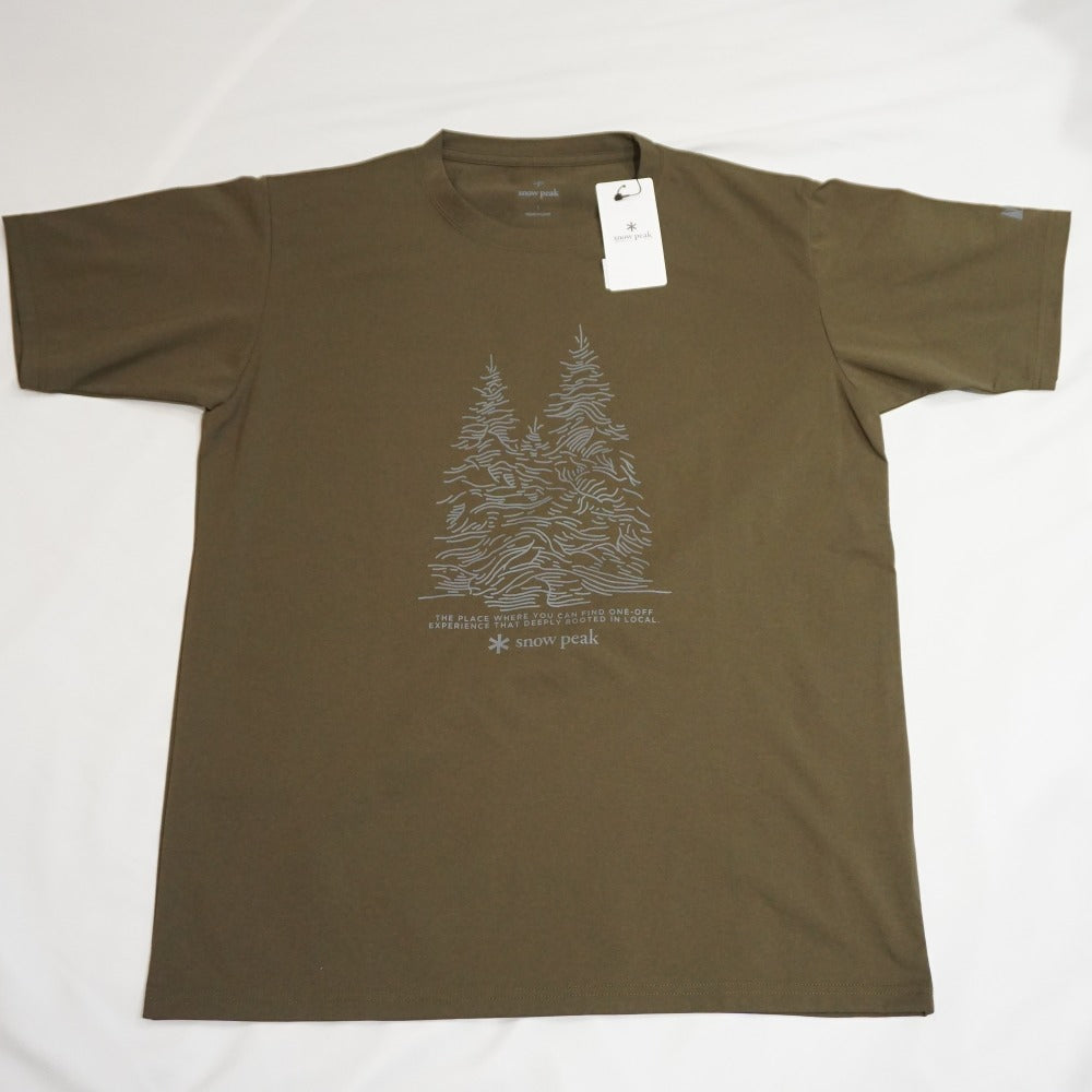未使用 スノーピーク（snow peak） Graphic Tee Snow Tree グラフィックティー スノーツリー M Olive MM4110-TS0103OL Tシャツ オリーブ 雪山の森林 2021秋冬 [送料無料]