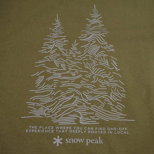 未使用 スノーピーク（snow peak） Graphic Tee Snow Tree グラフィックティー スノーツリー M Olive MM4110-TS0103OL Tシャツ オリーブ 雪山の森林 2021秋冬 [送料無料]